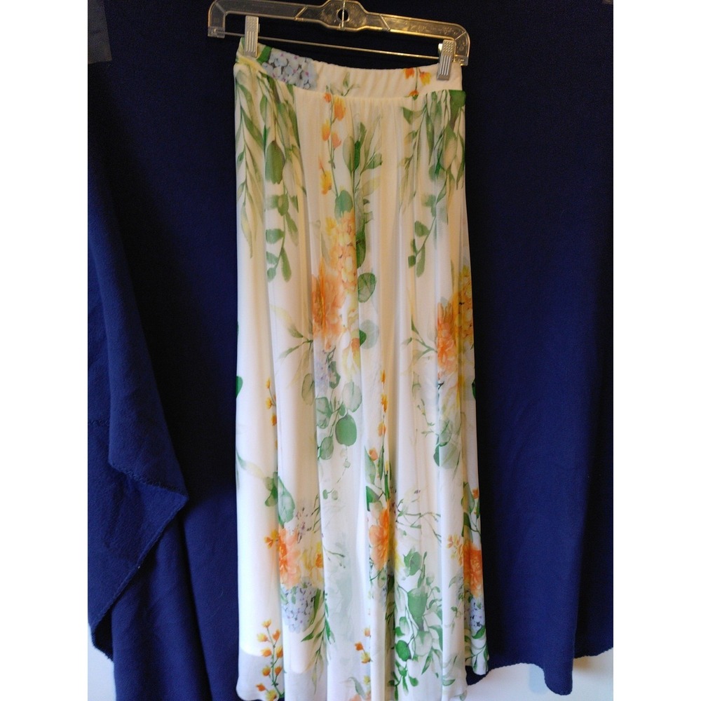 Womens Floral Mesh Sheer Maxi Skirt Size XS Cottage Fairy Soft Girl Whimsy